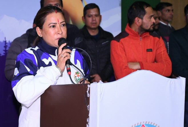 कैम्प स्थल पर ही राष्ट्रीय खेलों के मुक़ाबलों का होना प्रदेश के खिलाड़ियों के लिए सुनहरा अवसर- रेखा आर्या